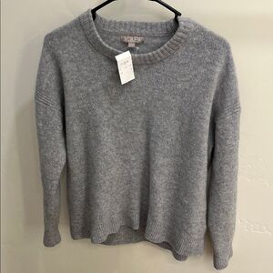 J. Crew Soft Heather Gray 100% Lambswool Relaxed Fit Crewneck Sweater